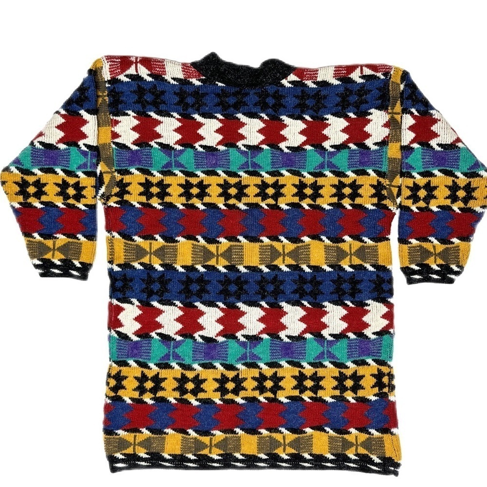 Colorful Geometric Pattern Crew Neck Sweater - Multicolor - Picture 7 of 15
